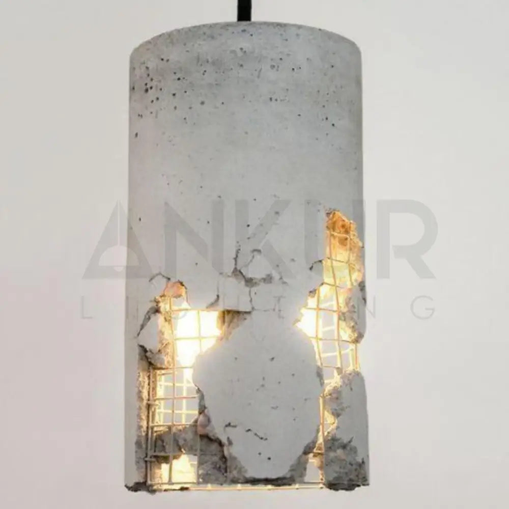 ANKUR METAL MESH CYLINDRICAL CONCRETE HANGING - Ankur Lighting