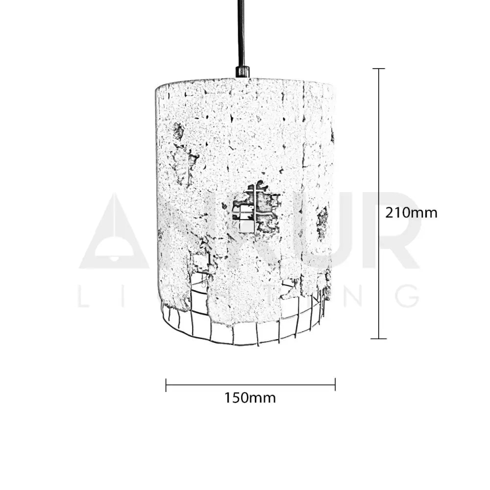 ANKUR METAL MESH CYLINDRICAL CONCRETE HANGING - Ankur Lighting