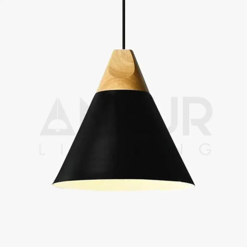 ANKUR MODERN NORDIC CONE WITH NATURAL WOOD PENDANT LIGHTS - Ankur Lighting