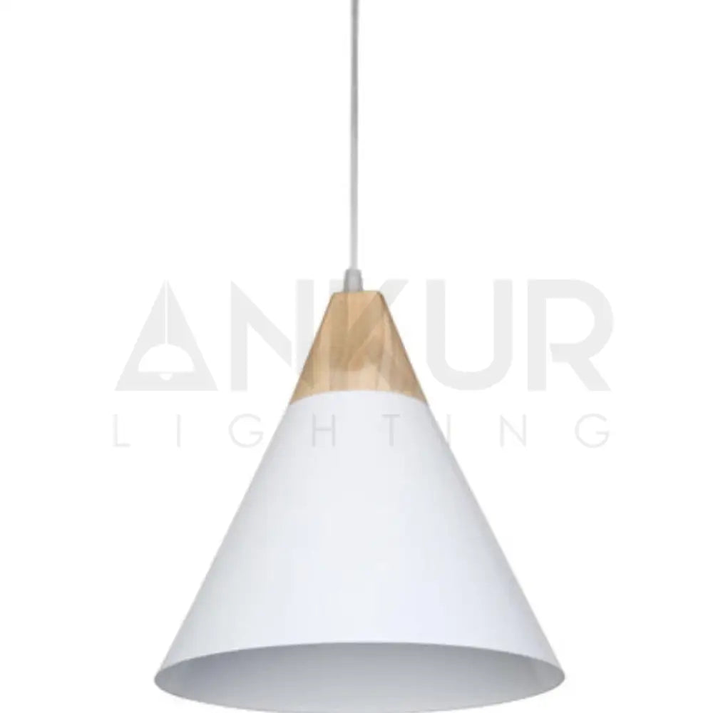 ANKUR MODERN NORDIC CONE WITH NATURAL WOOD PENDANT LIGHTS - Ankur Lighting