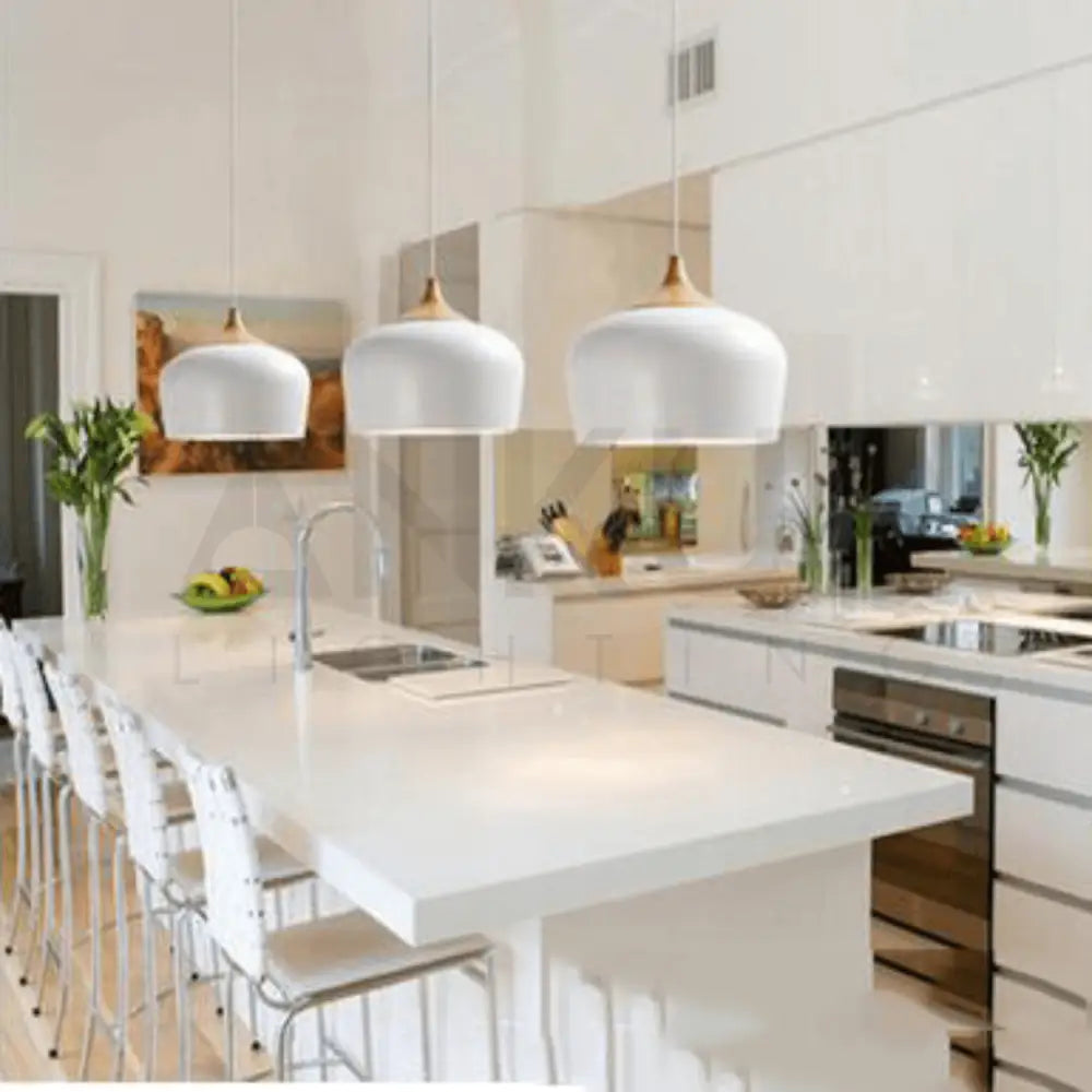 ANKUR MODERN NORDIC DOME WITH NATURAL WOOD PENDANT LIGHT - Ankur Lighting