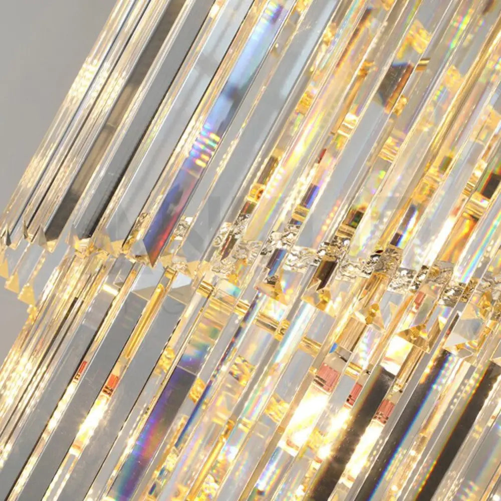ANKUR MODERN SMOKE CROWN MULTILAYER CRYSTAL DOUBLE HEIGHT CHANDELIER - Ankur Lighting