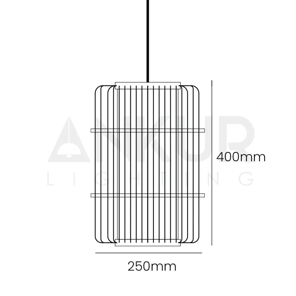 ANKUR NIVA NATURAL BAMBOO CANE AND FABRIC PENDANT LIGHT Pendant Light