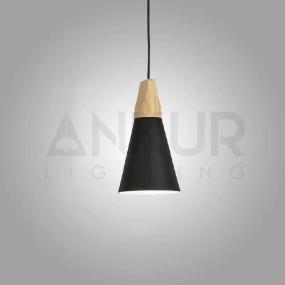 ANKUR NORDIC SLIM CONE NATURAL WOOD AND METAL PENDANT LIGHT - Ankur Lighting