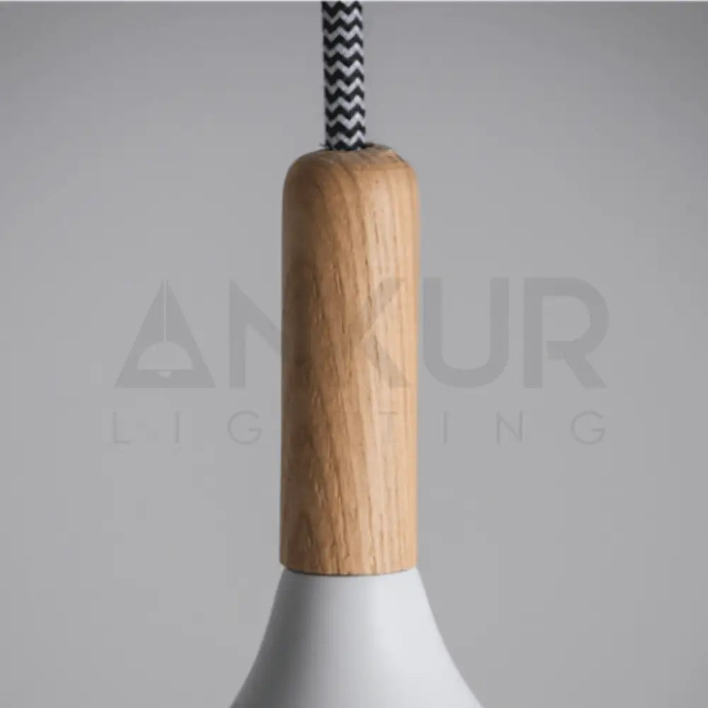 ANKUR NORDIC WIDE METAL AND NATURAL WOOD PENDANT LIGHT - Ankur Lighting