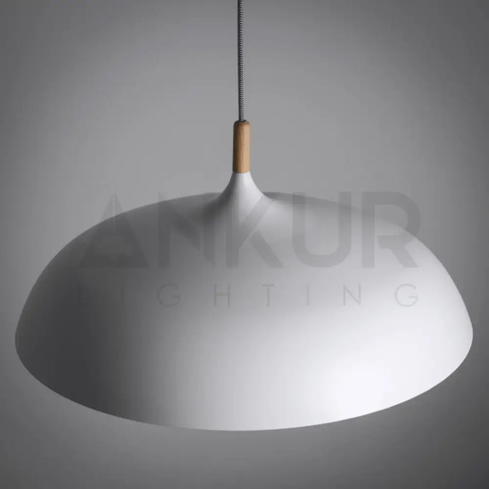 ANKUR NORDIC WIDE METAL AND NATURAL WOOD PENDANT LIGHT - Ankur Lighting