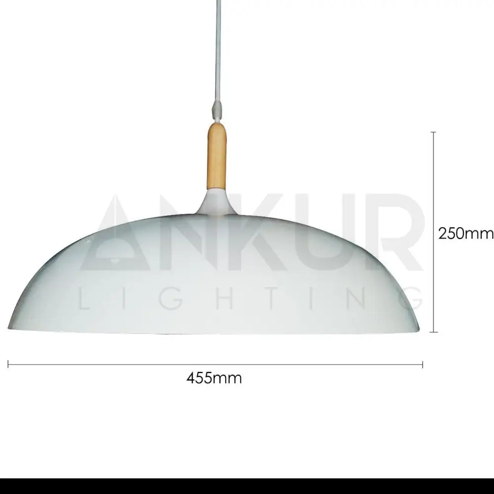 ANKUR NORDIC WIDE METAL AND NATURAL WOOD PENDANT LIGHT - Ankur Lighting