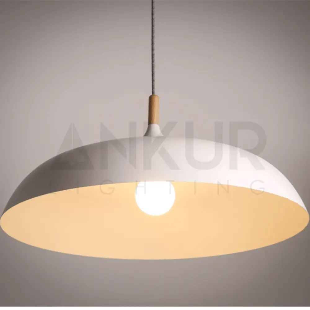 ANKUR NORDIC WIDE METAL AND NATURAL WOOD PENDANT LIGHT - Ankur Lighting