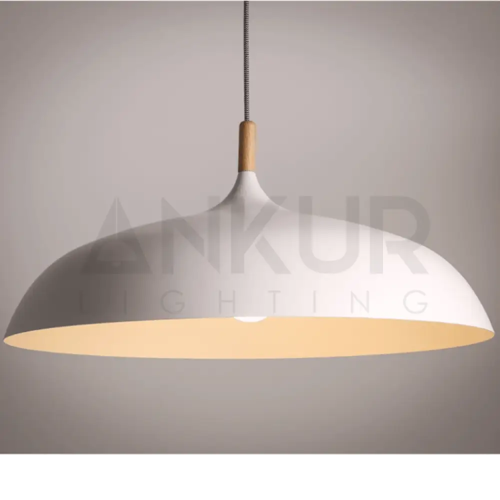 ANKUR NORDIC WIDE METAL AND NATURAL WOOD PENDANT LIGHT - Ankur Lighting