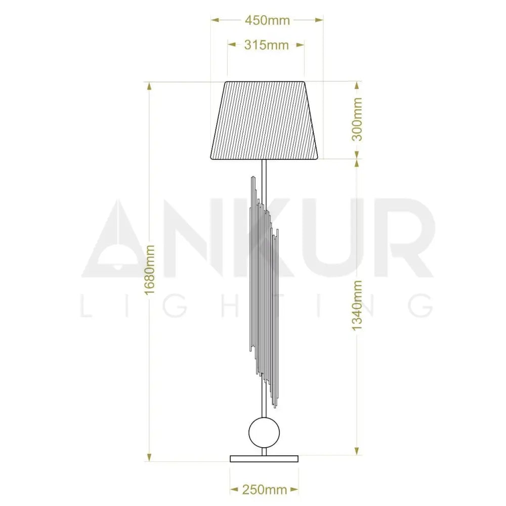 ANKUR ORGAN CONTEMPORARY FLOOR LAMP GOLD FINISH - Ankur Lighting