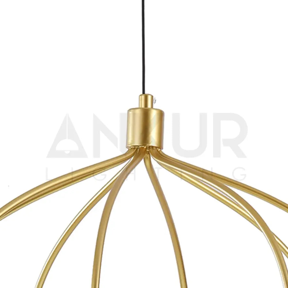 ANKUR OSAKA GOLD METAL CAGE HANGING LIGHT - Ankur Lighting