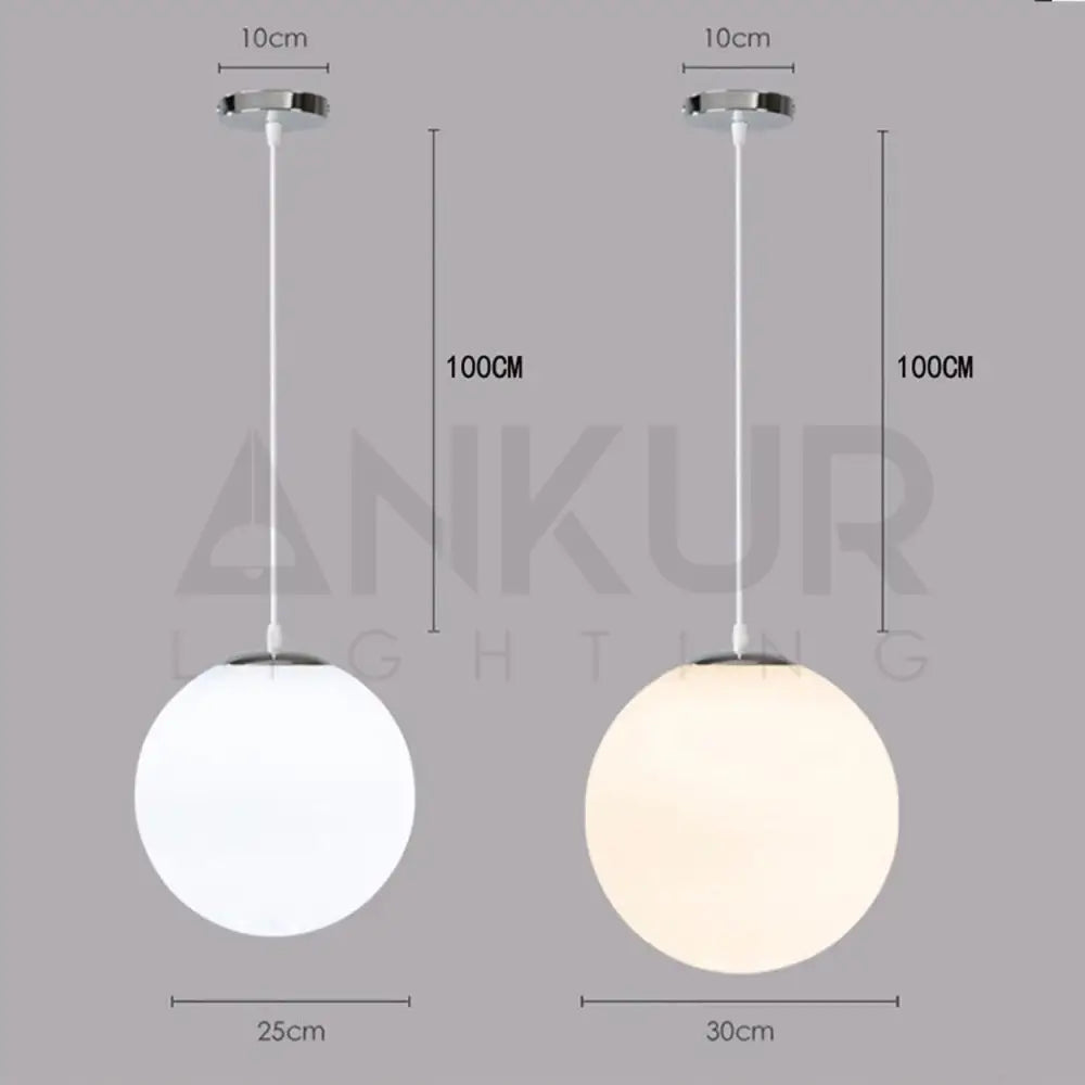 ANKUR PANDA FROSTED GLOBE PENDANT LIGHT - Ankur Lighting