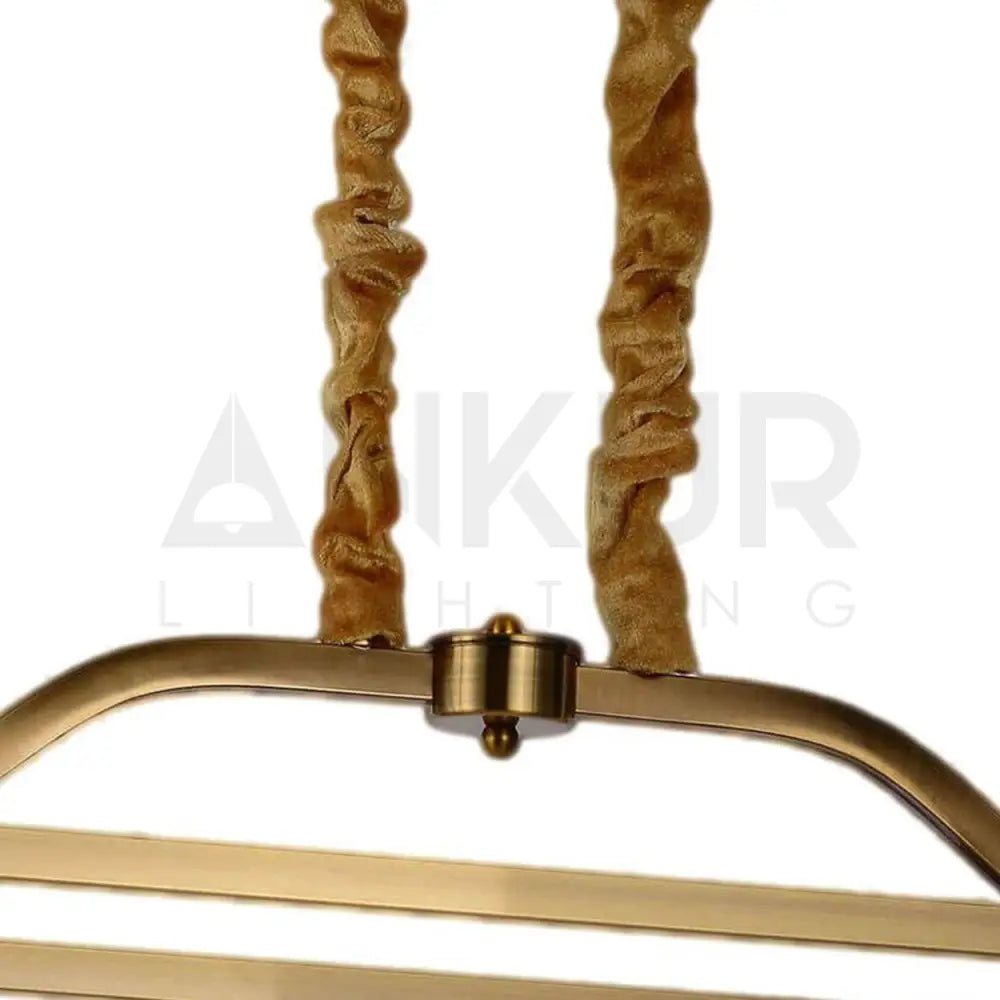ANKUR RECTANGLE 4 LAMP CASA ANTIQUE BRASS METAL WITH GLASS CHANDELIER - Ankur Lighting