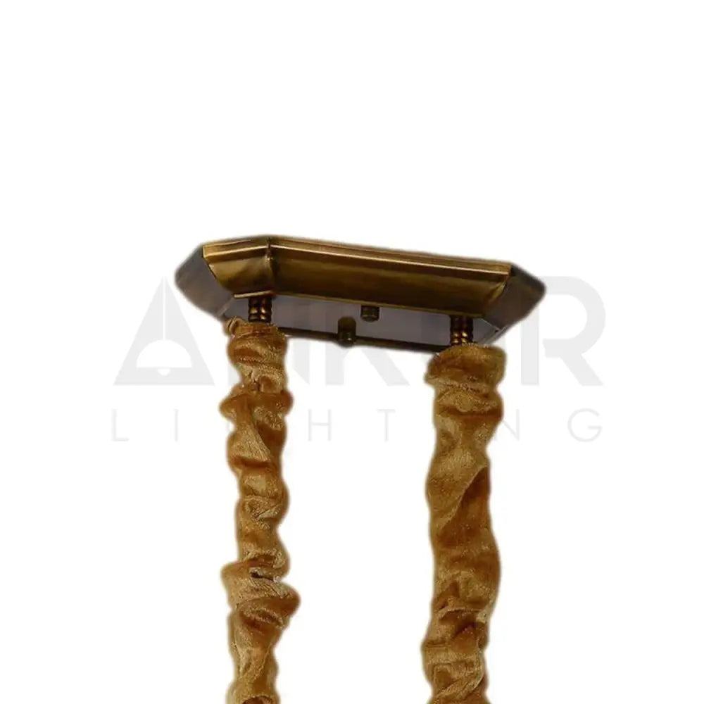 ANKUR RECTANGLE 4 LAMP CASA ANTIQUE BRASS METAL WITH GLASS CHANDELIER - Ankur Lighting