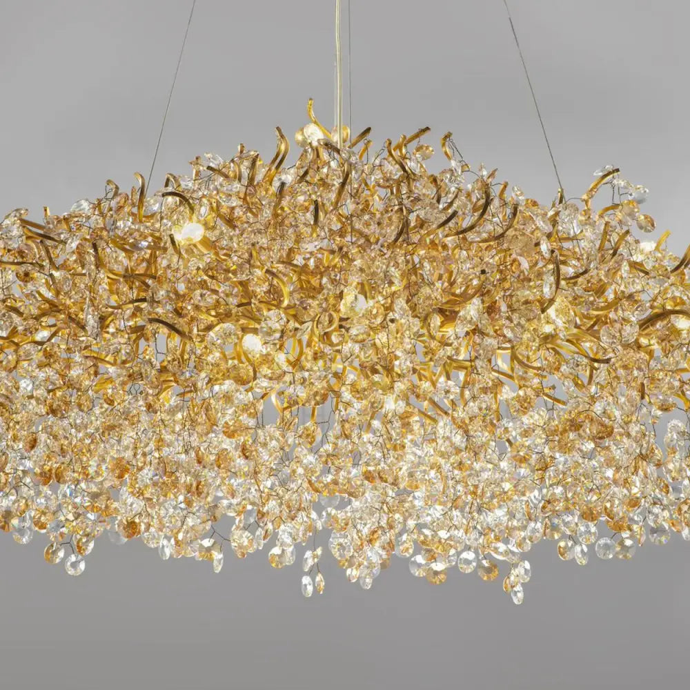 ANKUR RECTANGLE BLOOM CONTEMPORARY CRYSTAL CHANDELIER Chandelier