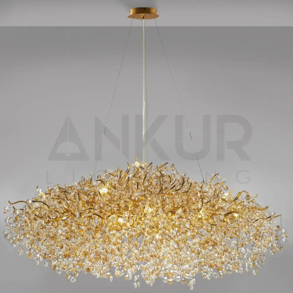 ANKUR RECTANGLE BLOOM CONTEMPORARY CRYSTAL CHANDELIER Chandelier