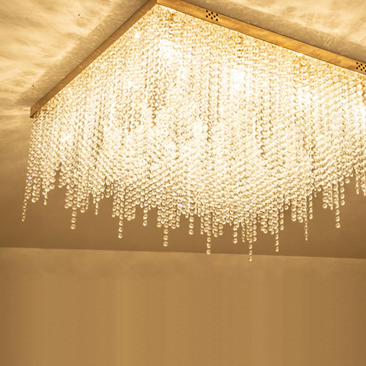 ANKUR RECTANGULAR MANOOI STYLE CLEAR CRYSTAL CHANDELIER CUSTOMIZED - Ankur Lighting