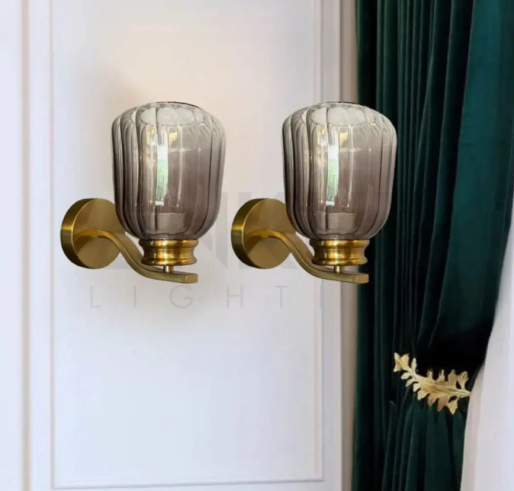 ANKUR RICCARDO METAL AND GLASS WALL LIGHT 2 Glass