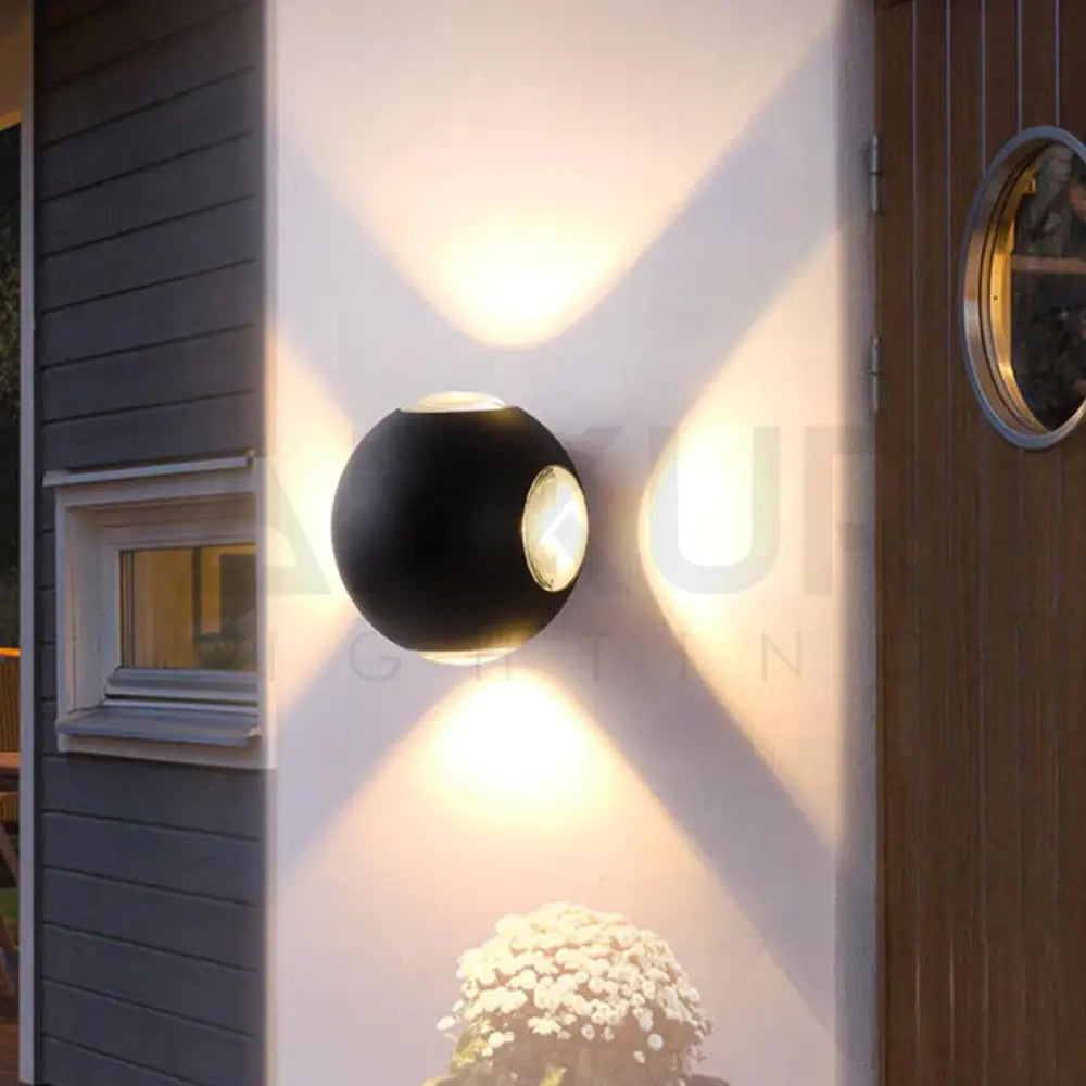 ANKUR ROTED 4-WAY ROUND OUTDOOR LED WALL LIGHT - Ankur Lighting