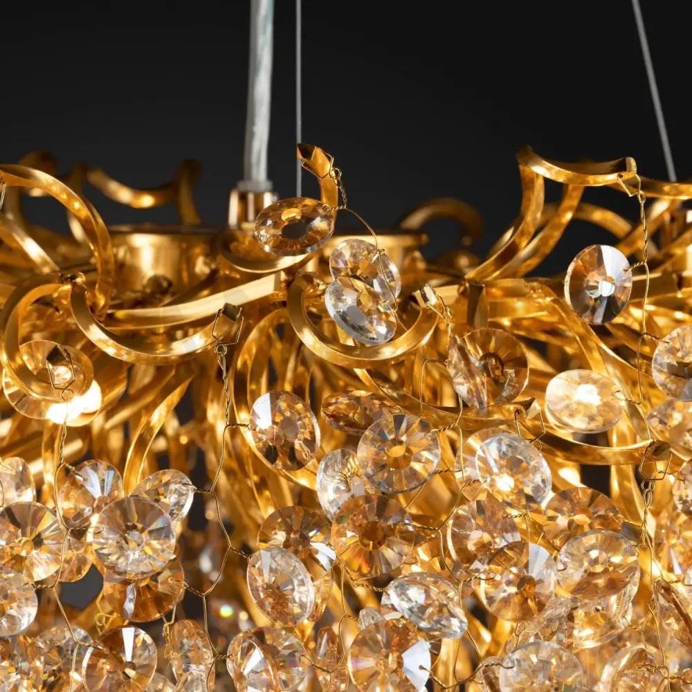 ANKUR ROUND BLOOM CONTEMPORARY CRYSTAL CHANDELIER Chandelier