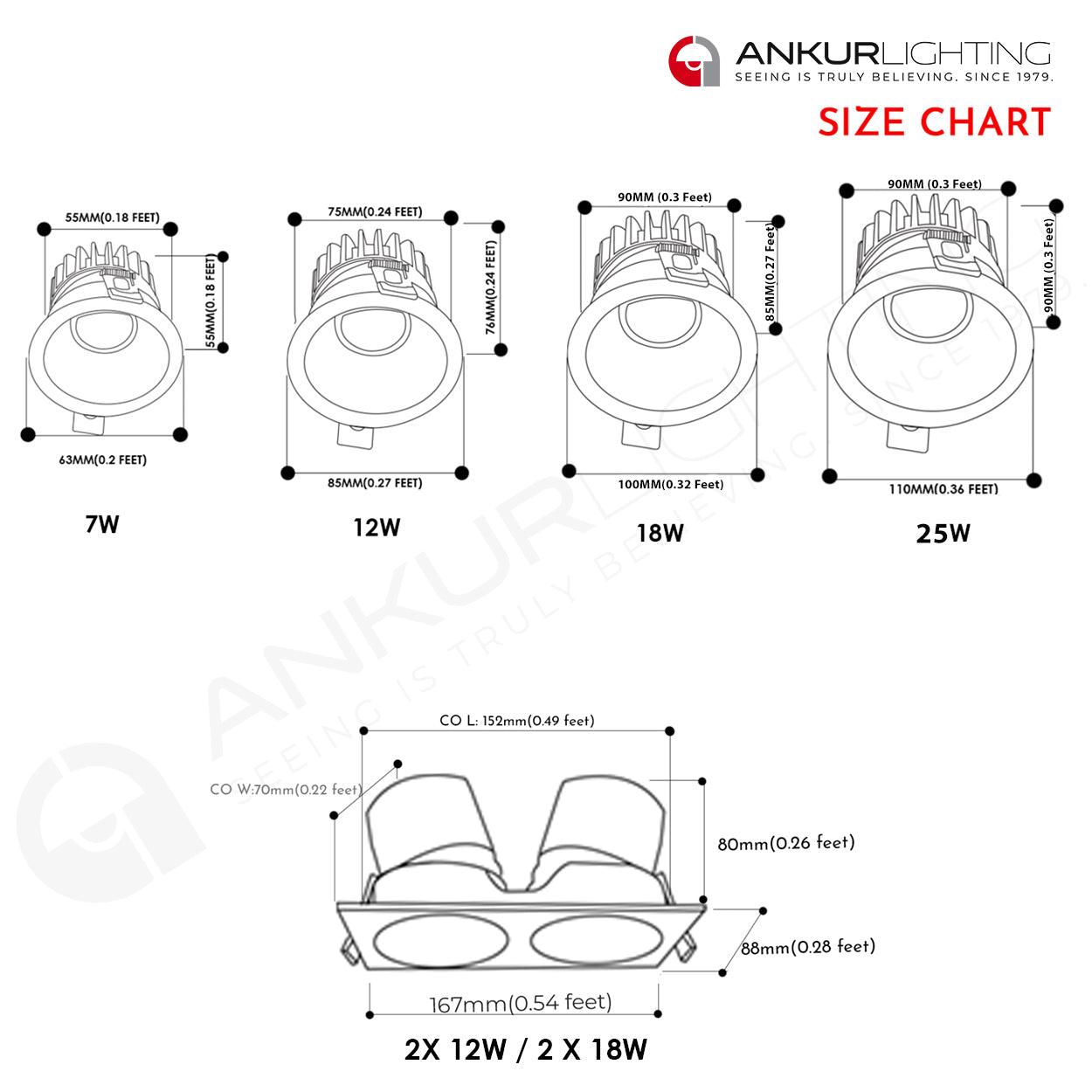 ANKUR SCOPE CONTEMPORARY SINGLE AND TWIN RECESSED ADJUSTABLE LED DOWN LIGHT FRONT OPENABLE - Ankur Lighting