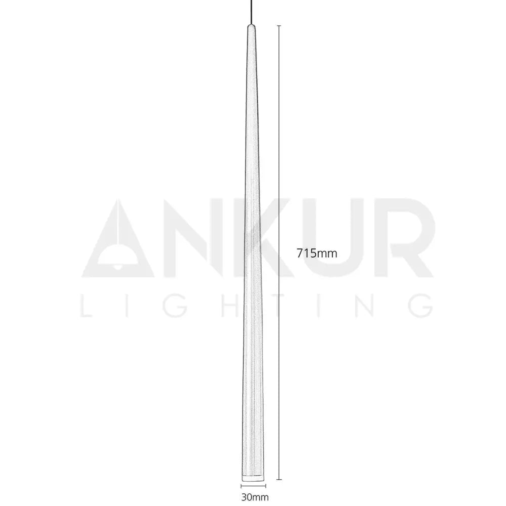 ANKUR SLIM CONE LUNGO COFFEE COLOUR LED PENDANT LIGHT - Ankur Lighting