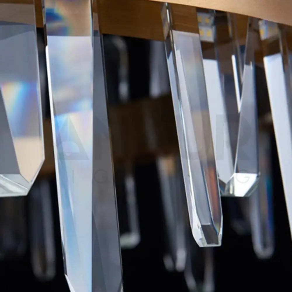 ANKUR SPACED CRYSTAL BAR LED ROUND CONTEMPORARY CHANDELIER - Ankur Lighting