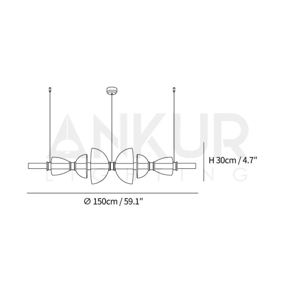 ANKUR TITAN LINEAR MODERN LED HANGING / CHANDELIER FOR DINING TABLE AND OFFICE TABLE Lighting