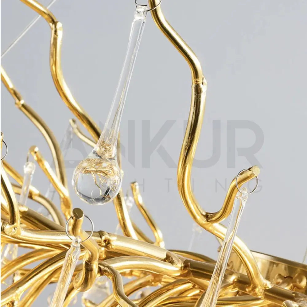 ANKUR TREE BRANCH RAIN DROP MODERN CRYSTAL CHANDELIER - Ankur Lighting