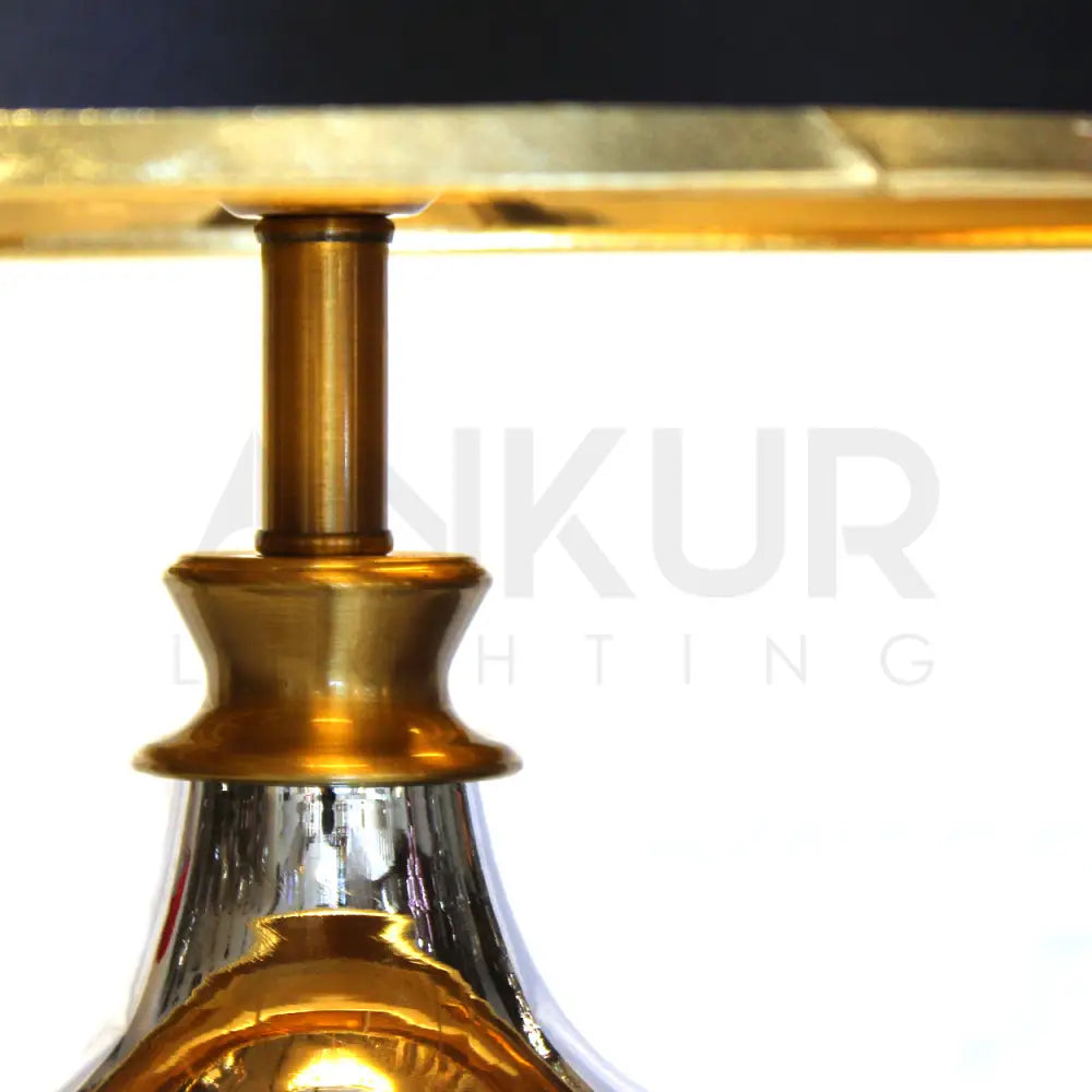 ANKUR TROPH SMOKE GREY GLASS AND METAL FLOOR STANDING LAMP Floor Lamp