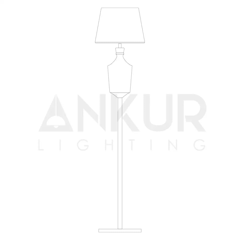 ANKUR TROPH SMOKE GREY GLASS AND METAL FLOOR STANDING LAMP Floor Lamp