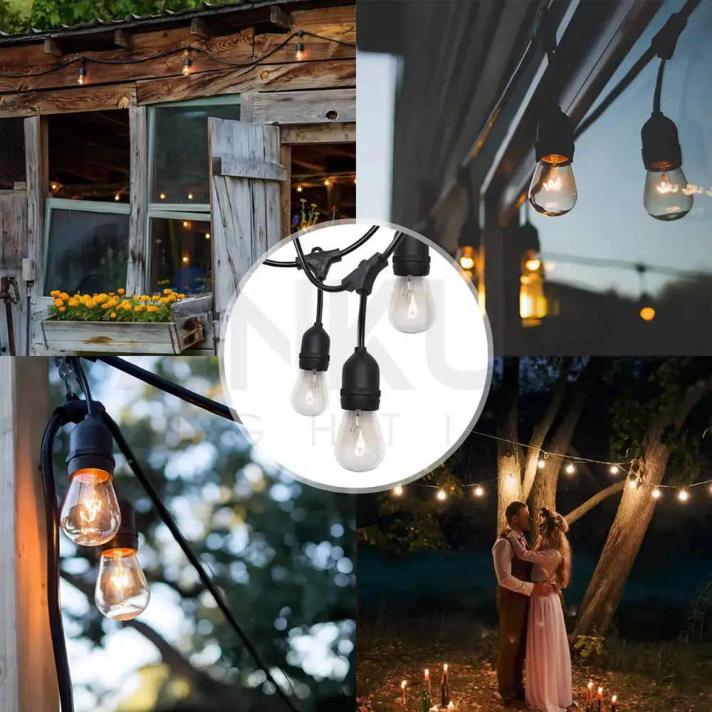ANKUR TWISTED FABRIC COVERED VINTAGE LAMP PENDANT BULB LED STRING LIGHT 5 METER/10 HOLDERS