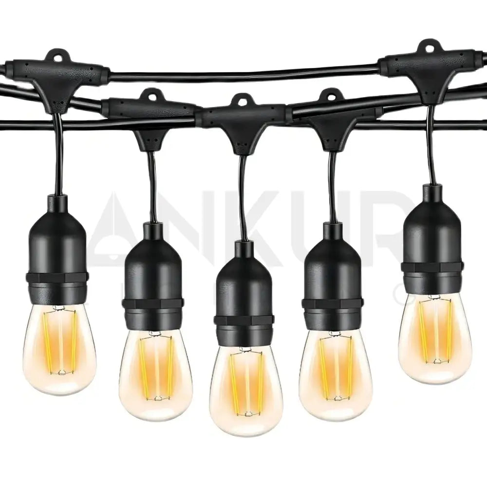 ANKUR TWISTED FABRIC COVERED VINTAGE LAMP PENDANT BULB LED STRING LIGHT 5 METER/10 HOLDERS