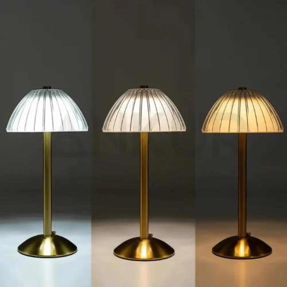 ANKUR UNPLUGGED CRYSTAL UMBRELLA RECHARGABLE AND DIMMABLE TABLE LAMP