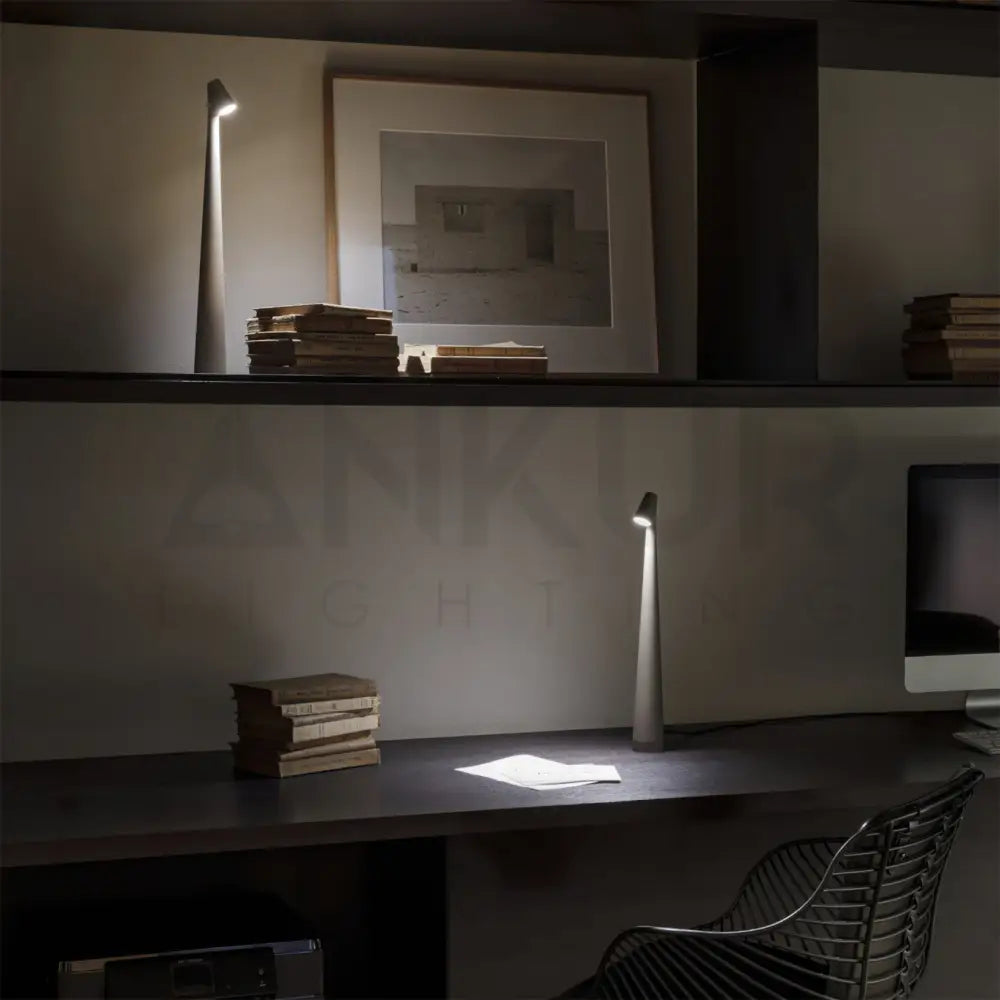 ANKUR UNPLUGGED MINIMA WIRELESS PORTABLE TABLE LAMP Gray Table Lamp