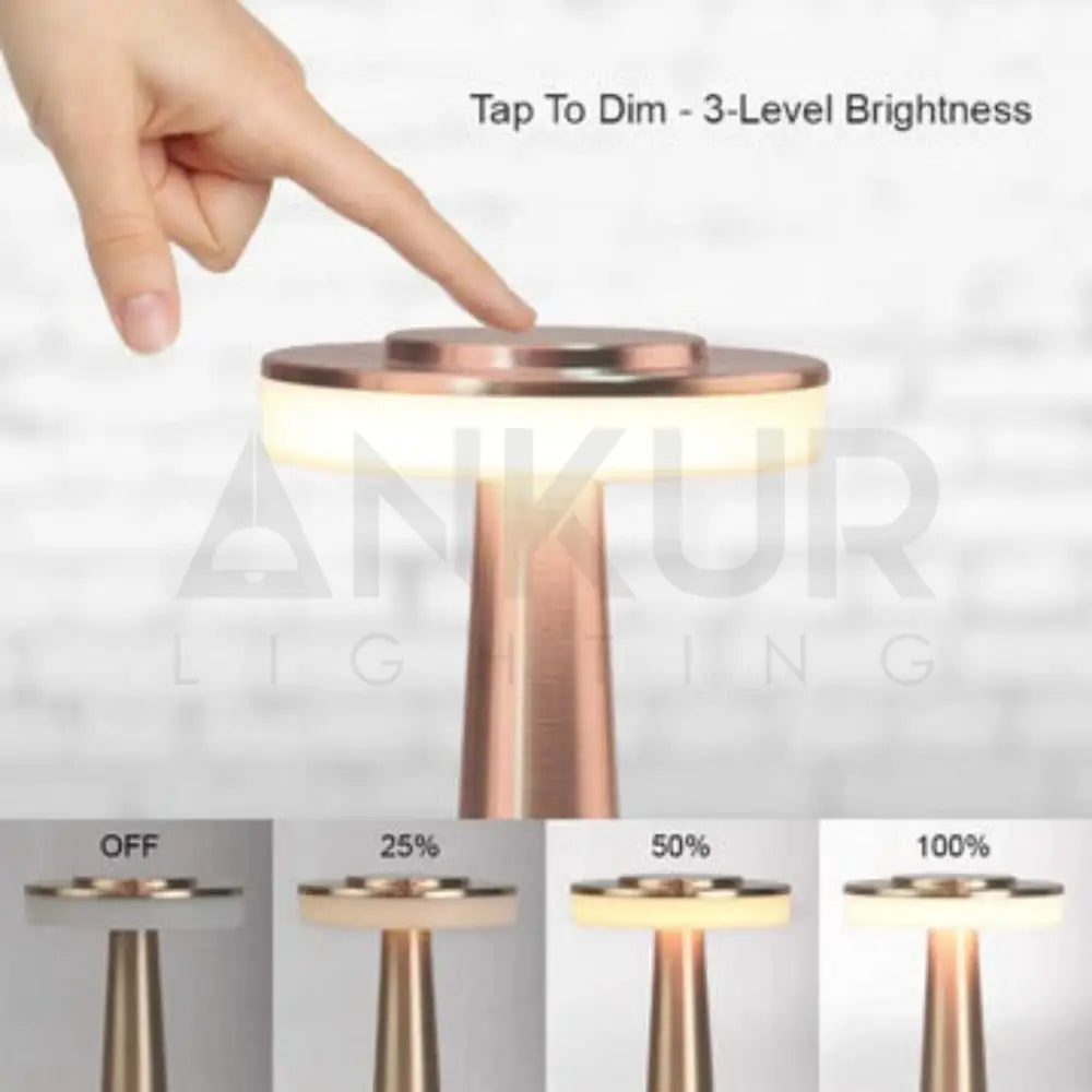 MUSHED RECHARGABLE TOUCH CONTROL WIRELESS BAR TABLE LAMP - Ankur Lighting