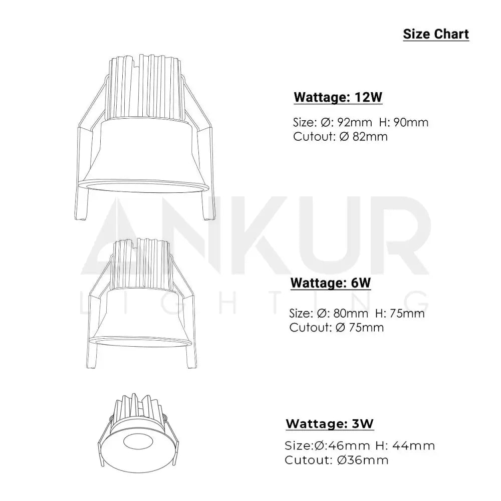 ANKUR VALUE RECESS LED DOWNLIGHT - Ankur Lighting