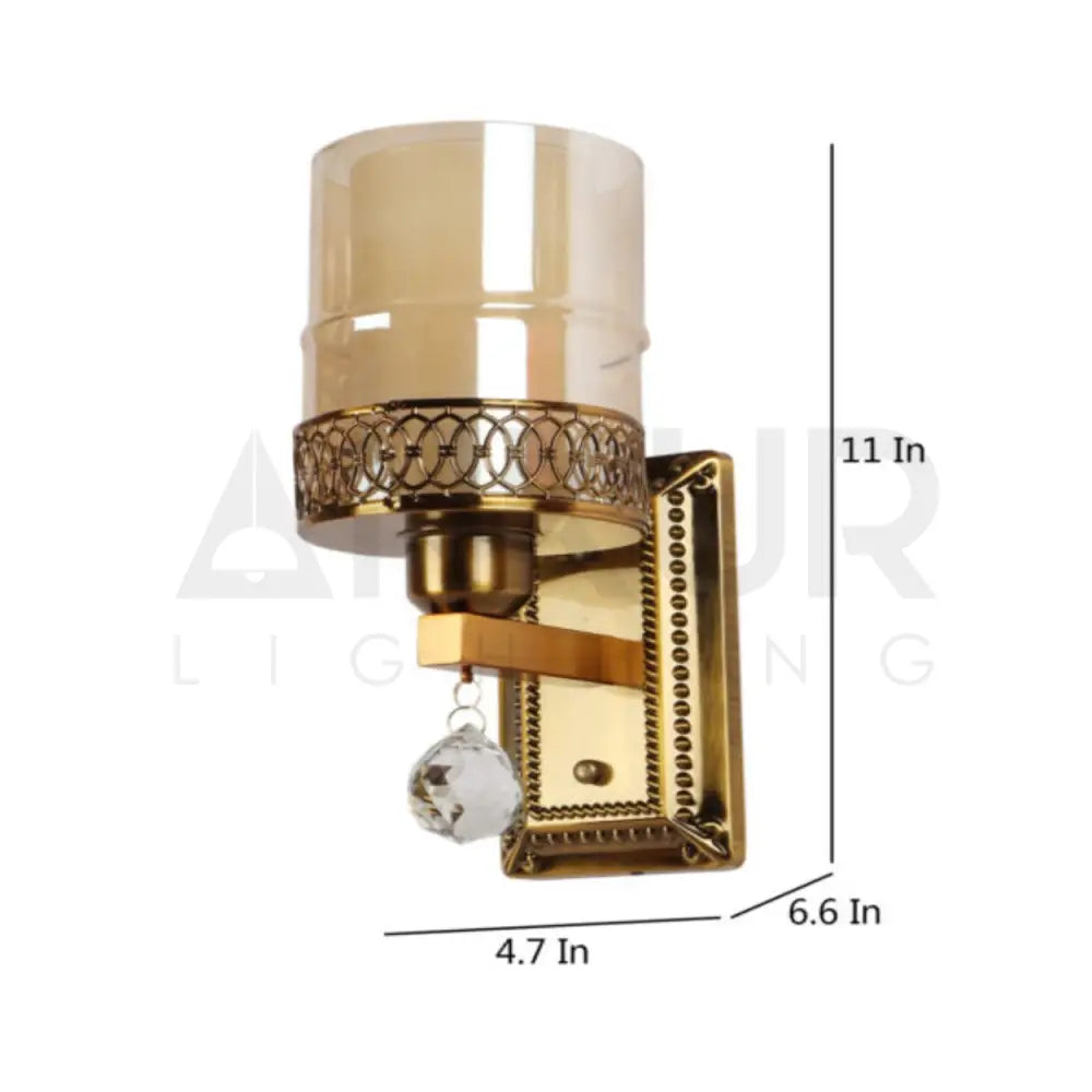ANKUR VICTORIAL BEAD ANTIQUE BRASS CLASSIC WALL LIGHT / WALL SCONCE Wall Light