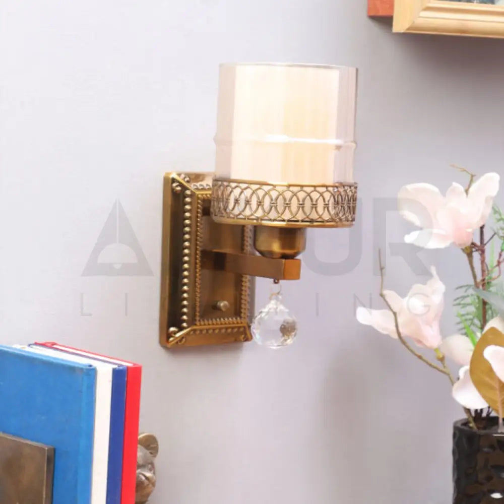 ANKUR VICTORIAL BEAD ANTIQUE BRASS CLASSIC WALL LIGHT / WALL SCONCE Wall Light