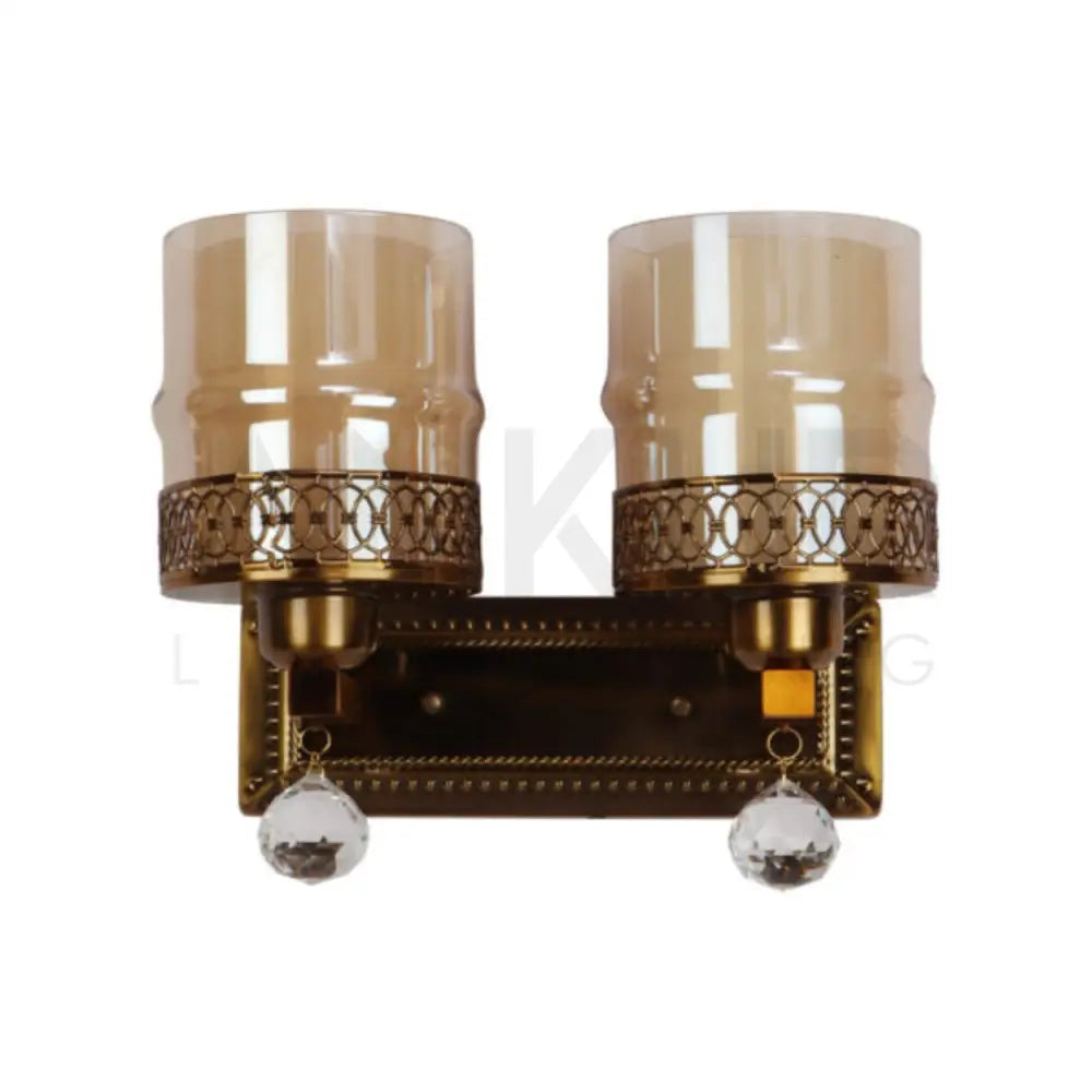 ANKUR VICTORIAL BEAD ANTIQUE BRASS CLASSIC WALL LIGHT / WALL SCONCE DOUBLE Wall Light