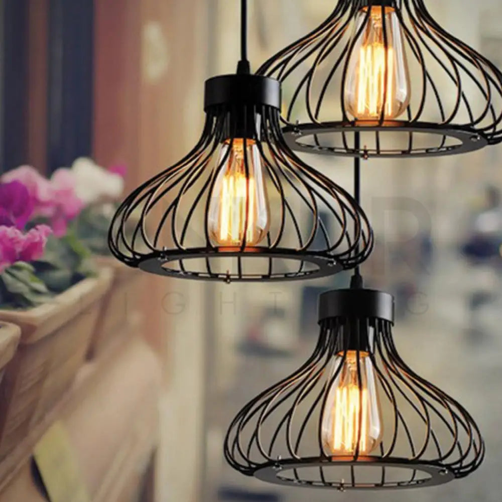 ANKUR VINTAGE RETRO CAGE HANGING PENDANT LIGHT - Ankur Lighting