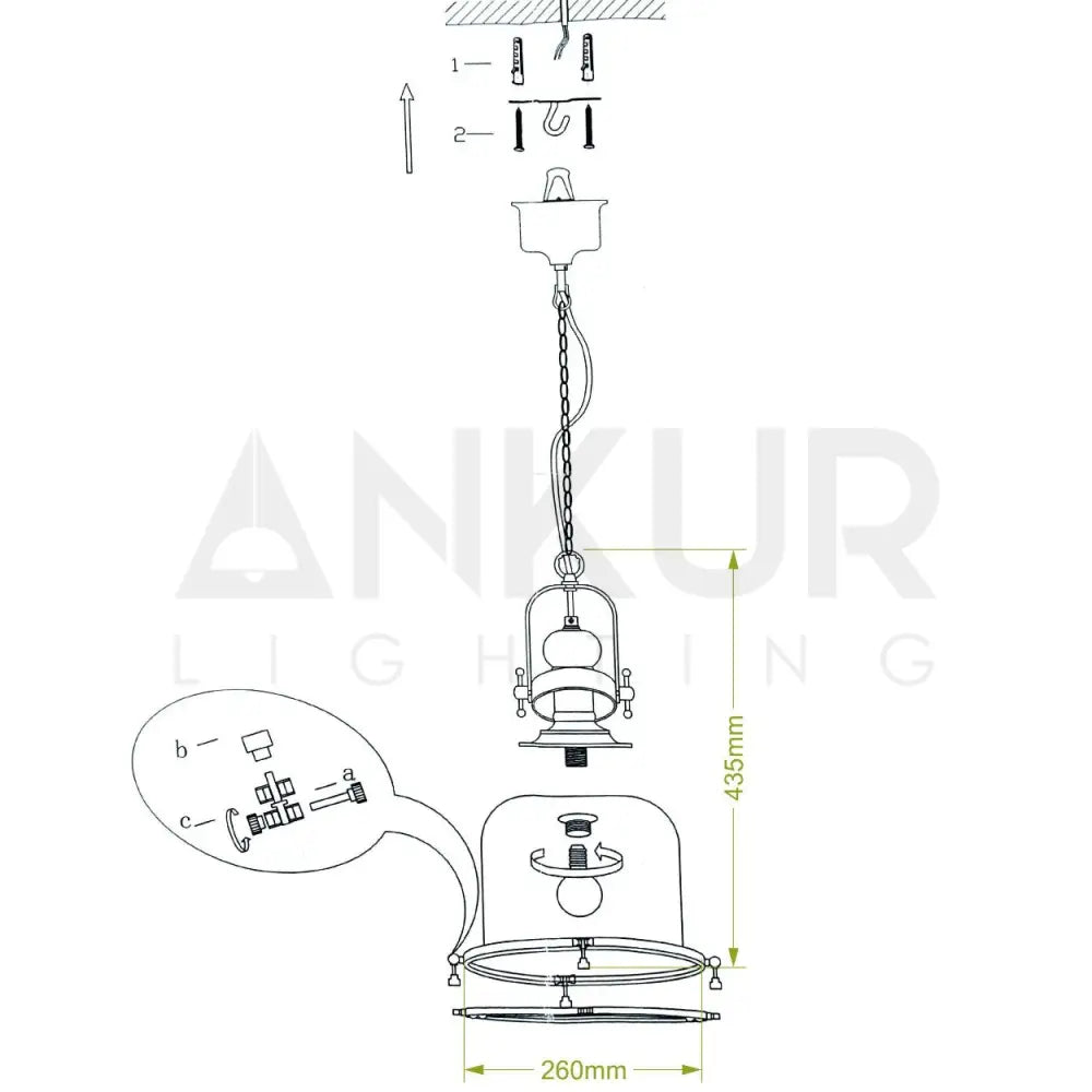 ANTIQUE BRASS GLASS CYLINDER HANGING LIGHT - Ankur Lighting