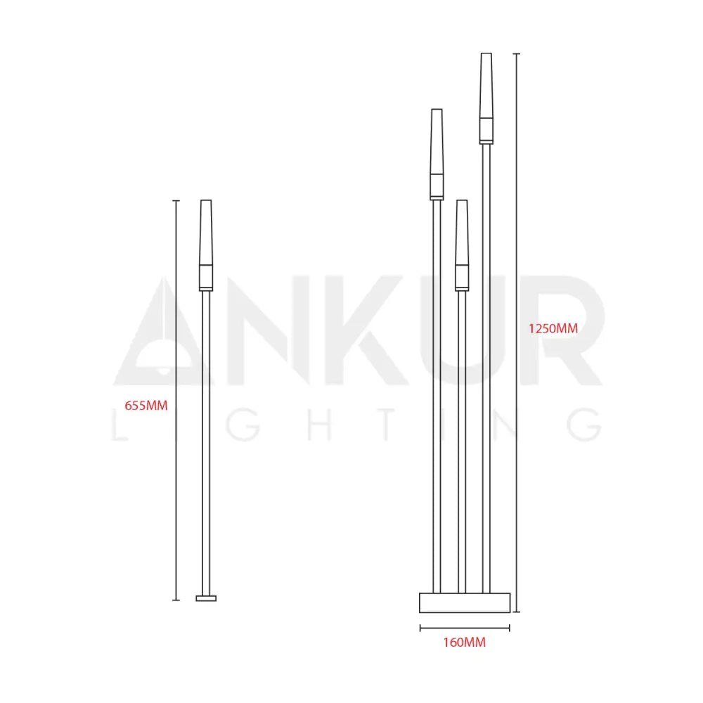 ANKUR ODIN LED FLEXIBLE PENCIL OUTDOOR STEM BOLLARD LIGHT