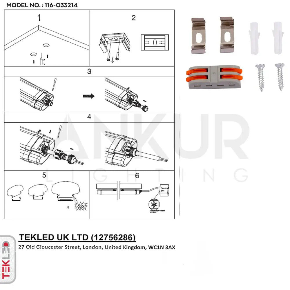 ANKUR XTBL 4142 WATER PROOF SLIM BATTEN LINEAR FITTING IP65 WATERPROOF