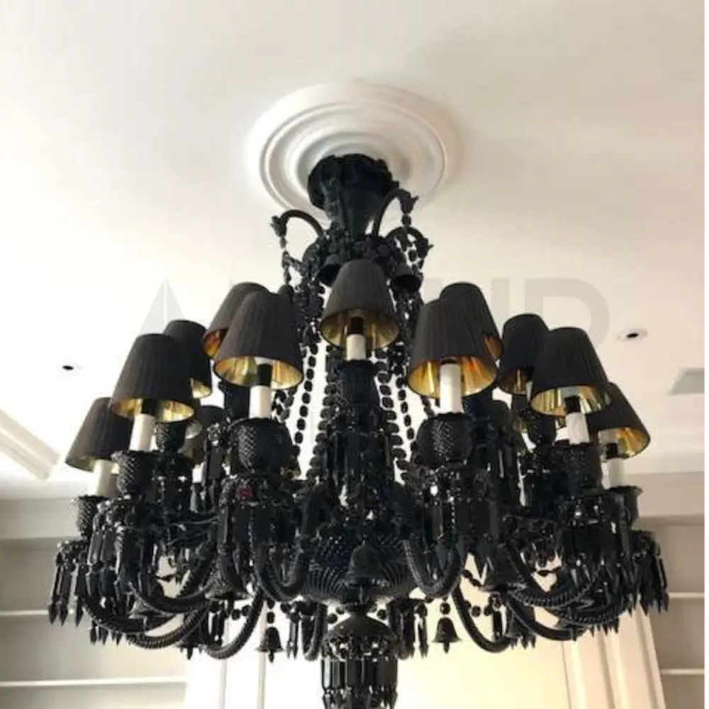 ANKUR ZENITH BACCARAT STYLE BLACK CRYSTAL CHANDELIER - Ankur Lighting
