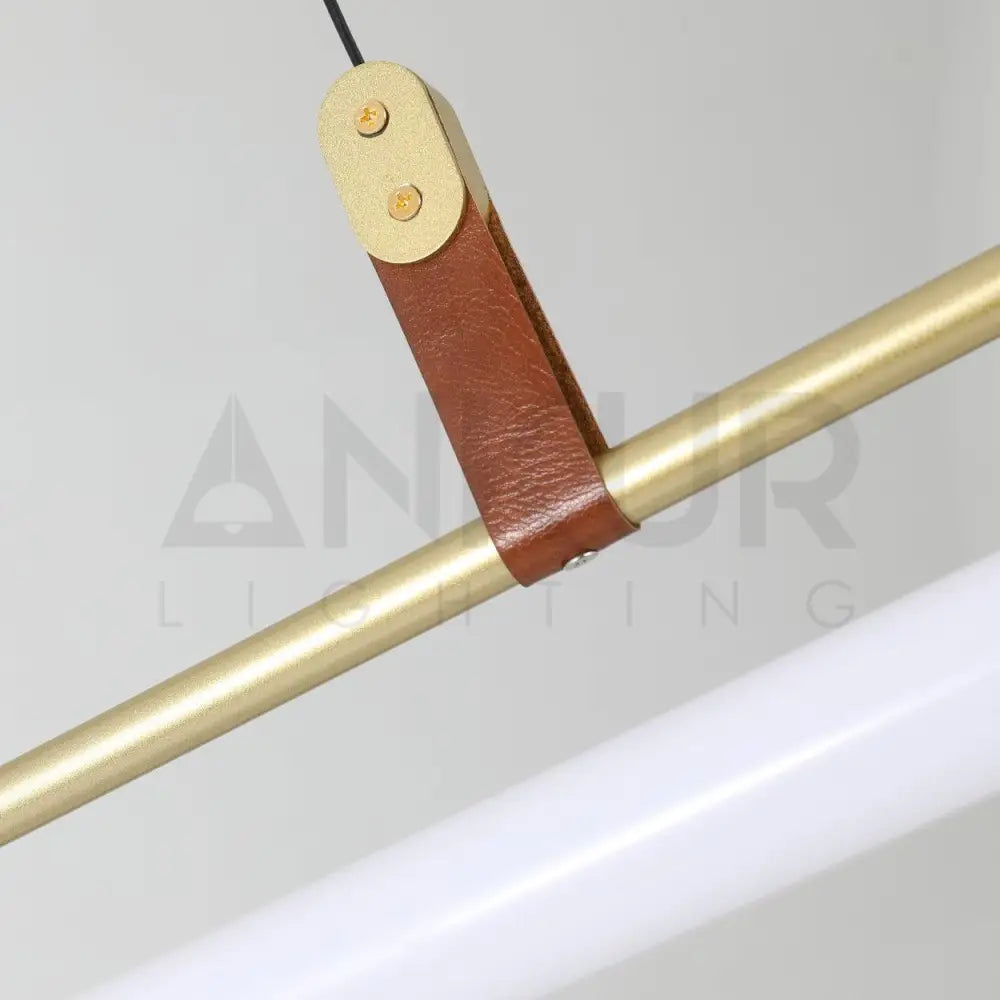 ANNA LINEAR LED TUBE WITH LEATHER HANGING LIGHT - Ankur Lighting