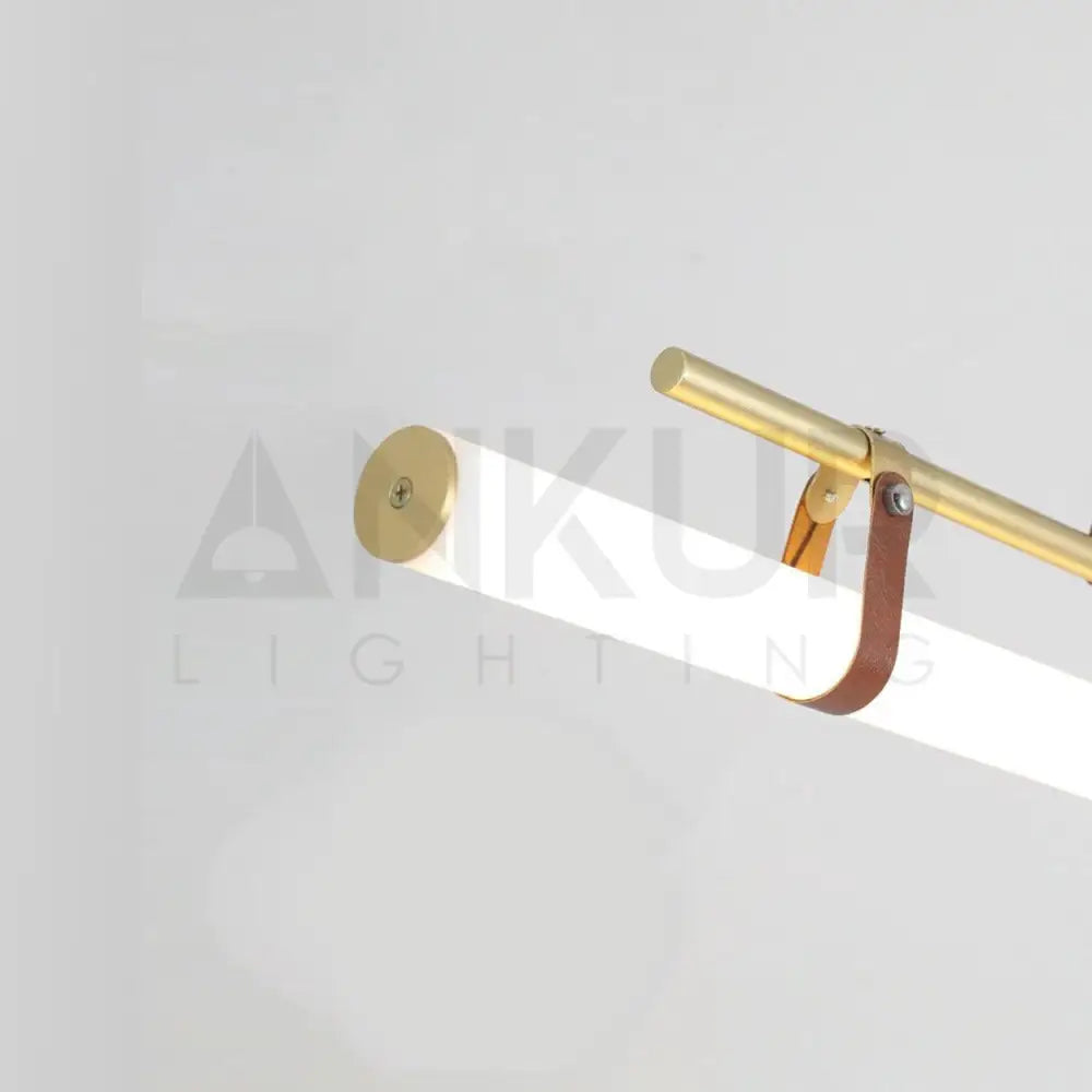 ANNA LINEAR LED TUBE WITH LEATHER HANGING LIGHT - Ankur Lighting
