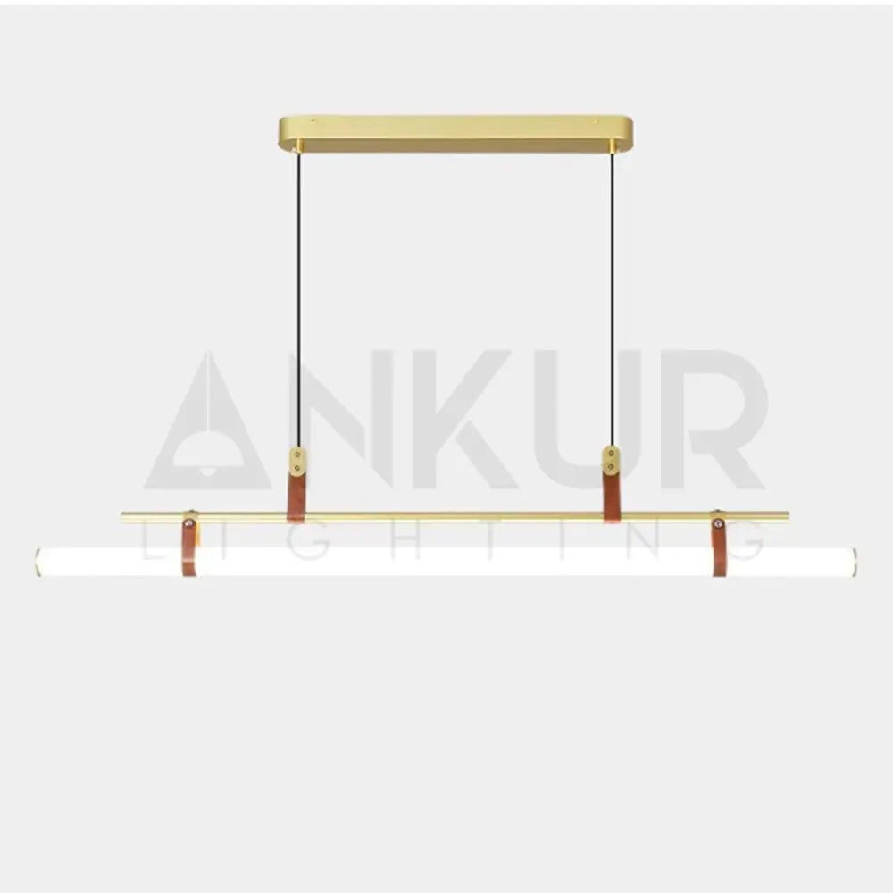 ANNA LINEAR LED TUBE WITH LEATHER HANGING LIGHT - Ankur Lighting
