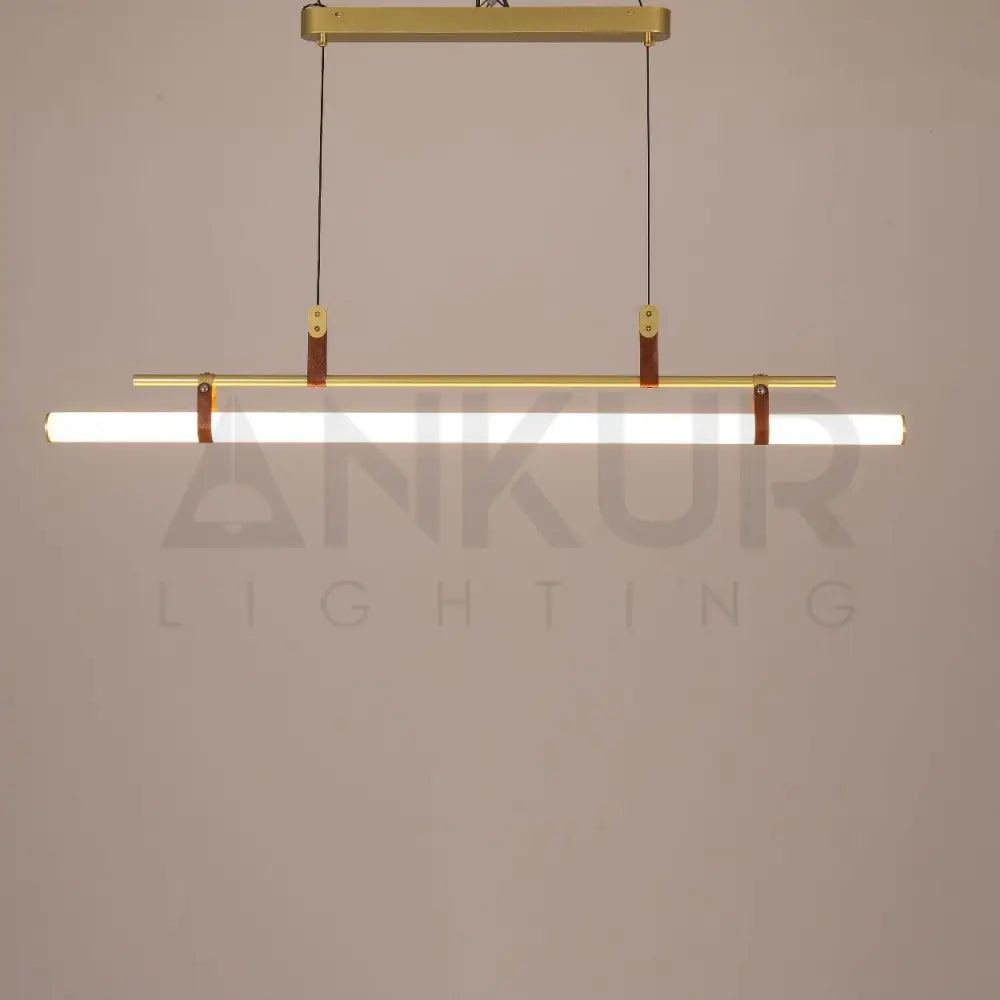ANNA LINEAR LED TUBE WITH LEATHER HANGING LIGHT - Ankur Lighting