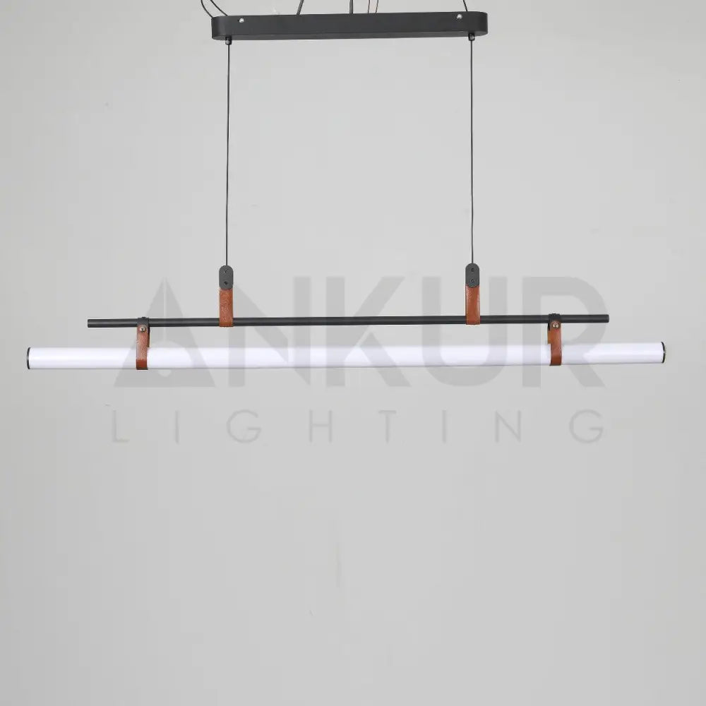 ANNA LINEAR LED TUBE WITH LEATHER HANGING LIGHT - Ankur Lighting